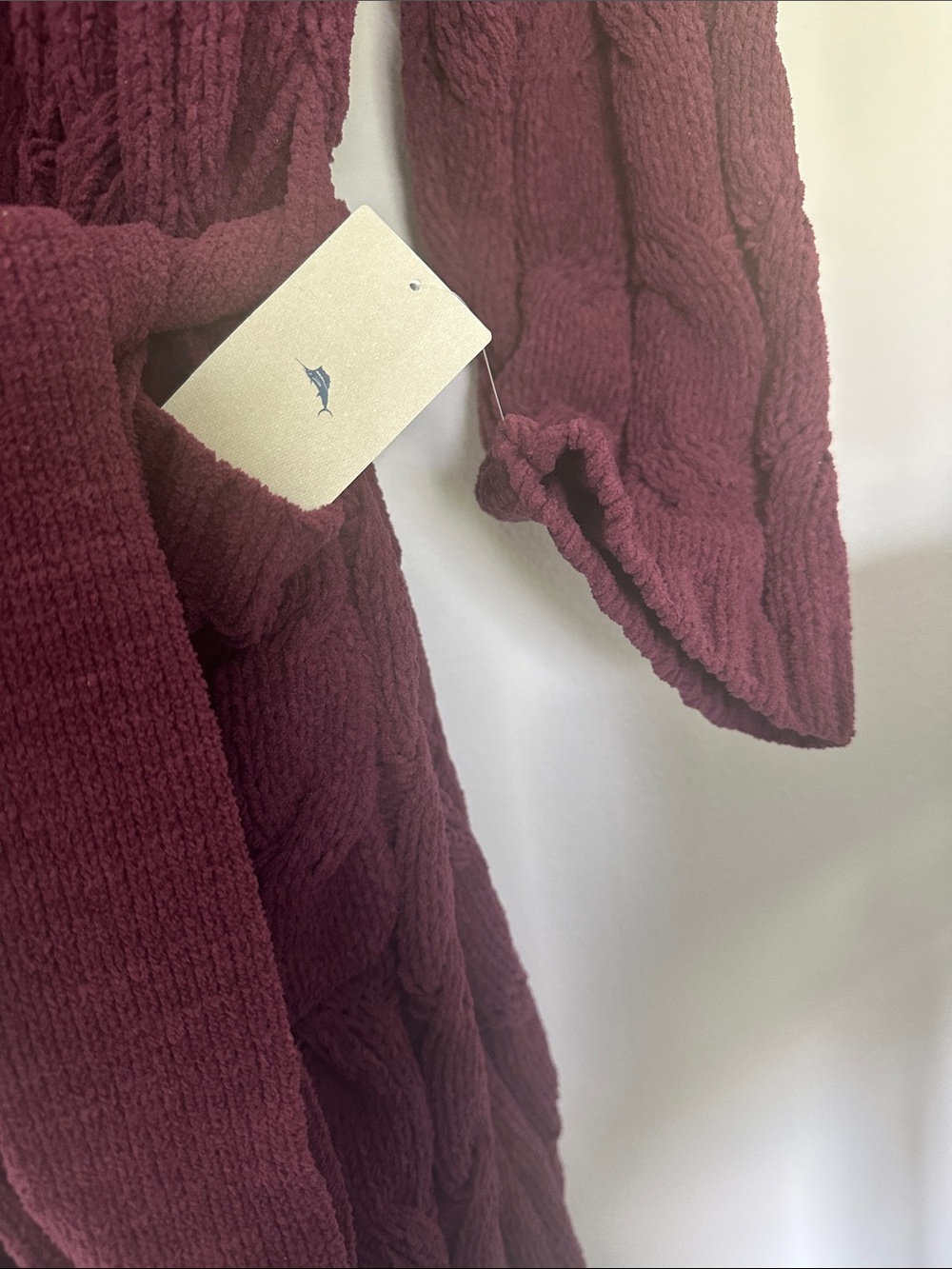 Tommy Bahama Cable-Knit Cardigan - Wine
